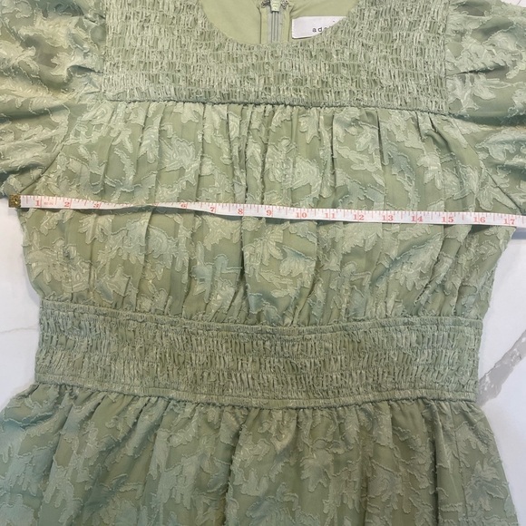 Adelyn Rae Chiffon Smocked Mini Dress puff Sleeve Babydoll Green Medium - Picture 10 of 15